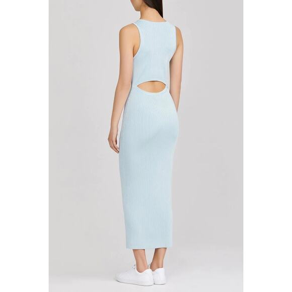 SIGNIFICANT OTHER Sofia Knit Cut-Out Back Midi Dress in Sky Blue NWT US 2 $218 - Picture 3 of 12